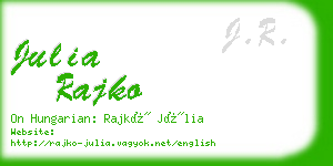 julia rajko business card